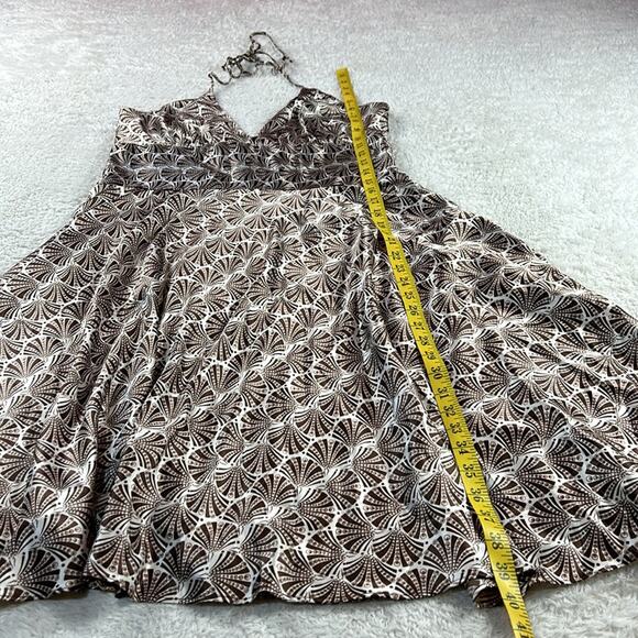 Alyn Paige patterned satin a line cocktail party halter dress, 13 14 - Picture 4 of 9